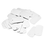50pcs Metal Blank Tags Stamping 30x50mm DIY Engraving Aluminum ID Tags Silver