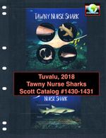 $24.00 Scott Value - 2018 TUVALU Tawny Nurse Sharks 2 s/s Pacific CV MNH NH UMM