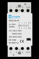 EUROPA 25 AMP FOUR POLE NO CONTACTOR 230V COIL EUC2-25-4P