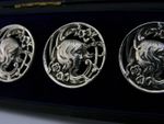 SIX ENGLISH STERLING SILVER ART NOUVEAU MAIDEN BUTTONS 1900 STUNNING CASED
