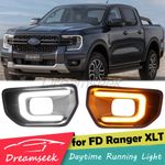 LED DRL for Ford Ranger XLT Sport 2022+ Daytime Running Light Fog Lamp with Turn