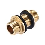 Bulkhead Fitting G1/2 Male Tube Adaptor Hose Fitting for Water Tanks Brass