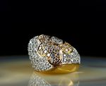 Ring silver 925 cubic zirconia flower 18 mm magical & gold silver anello