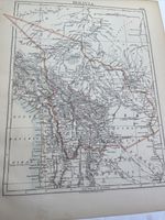 1902: Map Of Bolivia , Eastern Brazil WW #124 Old Antique Print