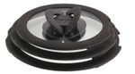 Tefal Ingenio Glass Lids, Set of 3, 16/18/20 cm, Black