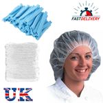 100 Disposable Hair Net Head Cover Mob Cap Hair Net Non Woven Anti Dust Hats UK