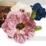 'Mary' Velvet Poppy Millinery Flower Hat Mount for Fascinators and Hat Trimming