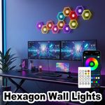 Hexagon Honeycomb Smart Wall Lamp 6 Pack DIY LED App Control RGBIC Music Sync