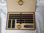 ScoffCorp Warhammer measuring sticks, combat gauge and dice tray.  Black