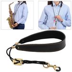 Saxophone Neck Strap PU Leather Sax Shoulder Harness Adjust Clarinet Neck Band