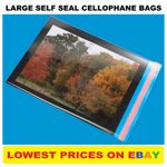 Clear Self Seal Plastic Poly Cello Gift Bag A2 A3 A4 Extra Large Cellophane Bags