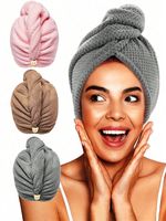 Coral Fleece Hair Towel Turban Pineapple Pattern Quick Dry Bath Shower Cap Wrap