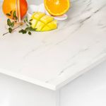 Solid White Marble Compact Laminate Ultra Thin 12mm Slimline Kitchen Worktops