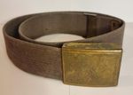 Military Militaria Canvas Webbing Belt with Brass Metal Buckle Khaki/Brown