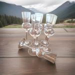 Set Of 6 Thistle Shaped Grappa, Liqueur, Whisky Glasses.