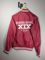 Ebert Super Bowl XIX NFL Size M Satin Varsity Jacket 1985 Stanford Stadium 49ers