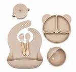 Silicone Baby Feeding Set, BPA-Free Baby Led Weaning Set with Suction Plate