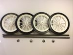 4 x 6" White Spoked Wheels With Axles & Spring Caps