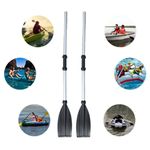 2Pcs Kayak Paddles Aluminium Alloy Detachable Lightweight Ribbed Boat Oars UK