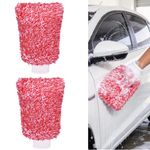 Microfibre Car Wash Mitts Pack of 2 Soft Thick Scratch Free Cleaning Gloves