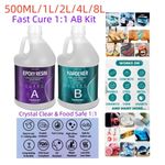Crystal Clear - Epoxy Resin 500ML 1L 2L 4L 8L Kit - Food Safe 1:1 AB Glue Craft