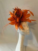 Orange/BlackFeather Fascinator for Weddings, Races and Proms
