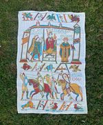 NEW Vintage Ulster Weavers Bayeux Tapestry 1066 Battle of Hastings Linen Tea Tow