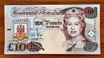 GIBRALTAR: 10 Pounds 1995 UNC P-26a Banknote, Pic. QE II, General Eliott, PP88XX