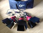 3x Gabon 800W Dimmable Red Head Studio Lights Photography / Video Lighting Kit