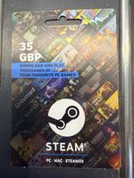 Steam Wallet £35 Prepaid Gaming Card for PC & Mac Games Wallet Top Up