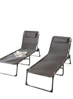 George Home Zero Gravity Sun Lounger Set of 2 with 4 Adjustable Settings Black
