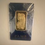 PAMP Suisse 1 oz 999.9 Fine Gold Plated Bar, Serial C024961