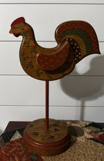 Folk Art Oak Wood Chicken Signed Dusty La Luz, NM