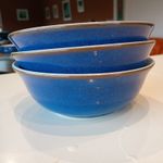3 Denby Imperial Blue Cereal /dessert /soup Bowls 16cm Dia, 6cm h