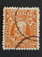 NEW ZEALAND 1909 - USED "4d ORANGE  KING EDWARD VII
