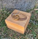 LOTR Hobbit One Ring Necklace Gift Set Engraved Wooden Box Fantasy Ring Pendant