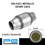2" 51mm Universal Metallic Sports Cat 200 Cell Catalytic Converter Euro 4 450HP