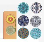 Drink Coasters Set Turkish Moroccan Design Round Coaster Tea Coffee Cup Mat
