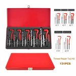 131PCS HSS Metric Thread Repair Kit Helicoil Inserts Drill Tap Set with Case