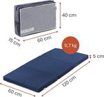 Hauck Sleeper, Grey - Foldable Travel Cot Mattress 120x60x5 cm with Carry Bag