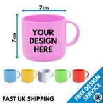 Custom Printed Childrens Colour Cup • Kids Personalised Print Photo PLASTIC Mugs