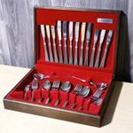 Vintage Oneida FERNCREST Cutlery Set Canteen Boxed - 44 Pieces - Excellent