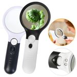 Handheld Magnifier 45x Reading Magnifying Glass With 3 LED Lights
