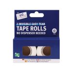 2 Pack Invisible Easy Tear Tape Matte Clear Adhesive Home Office School