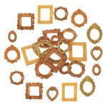 14PCS Vintage Mini Picture Frames, Resin Photo Frame Small, Gold, Bronze 