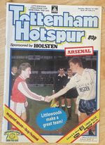 Tottenham Hotspur v Arsenal League Cup Semi Final 2L Match Programme 01.03.1987