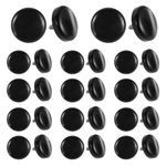 40Pcs Black Plastic Reusable Accordion Key Button Covers for Instrument Repair
