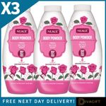 3 x NUAGE BODY POWDER 250G FRESH ROSE 100% TALC FREE FOR SOFT SKIN FOR WOMEN NEW