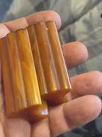 PAIR PHENOLIC BAKELITE AMBER HANDLES
