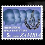🇿🇲 ZAMBIA 1968 : 3n. Emblem & Heads; International Human Rights [MNH] [SG142]